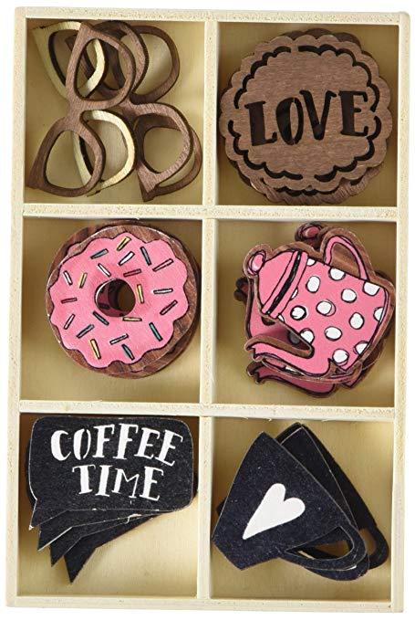 Набор деревянных элементов - Prima - Coffee Beak Collection - Wood Icons