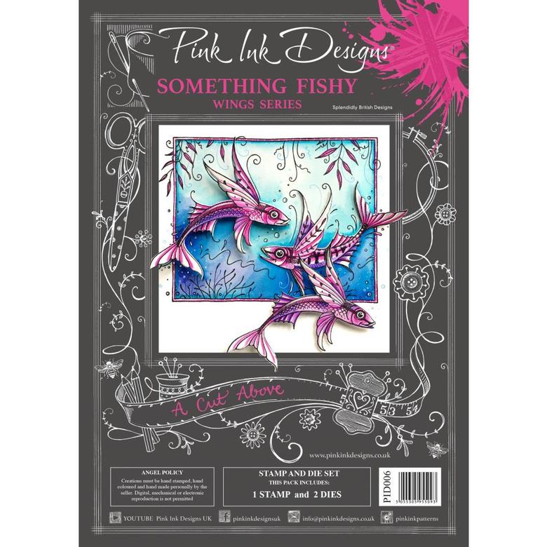 Набор штампов и ножей для вырубки Something Fishy Pink Ink Designs Stamp And Die Set