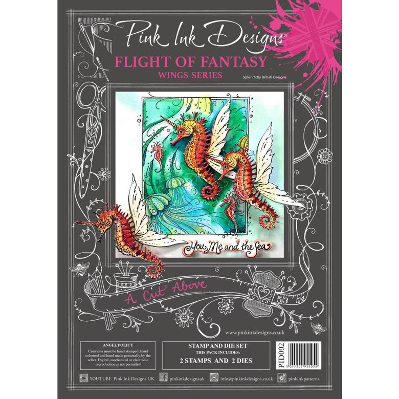 Набор штампов и ножей для вырубки Flight Of Fantasy Pink Ink Designs Stamp And Die Set