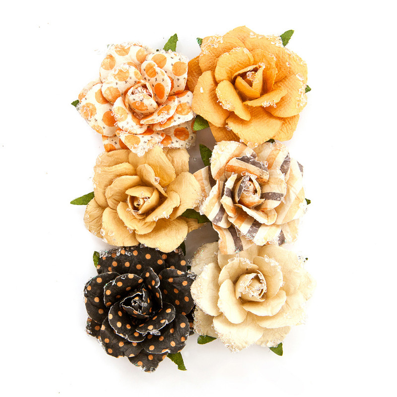 Цветы Amber Moon Flowers-Hazel Prima Marketing Mulberry Paper Flowers