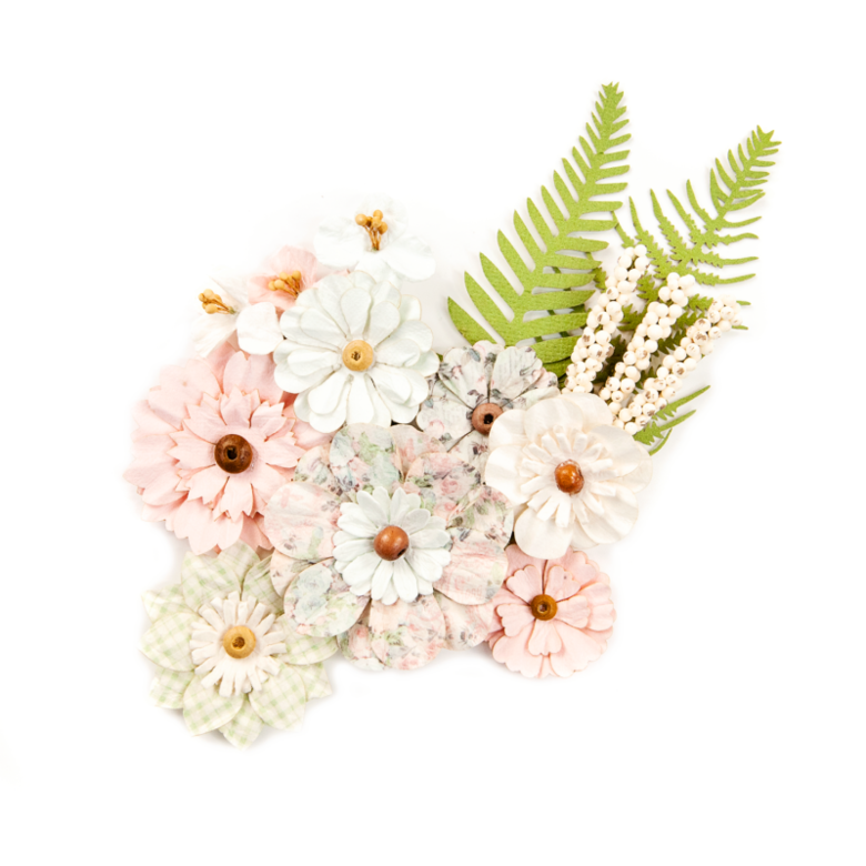 Цветы Orchestral Beauty/Poetic Rose, 15/Pkg Prima Marketing Mulberry Paper Flowers