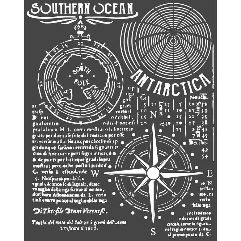 Трафарет Southern Ocean, Arctic Antarctic Stamperia Stencil 7.87"X9.84"