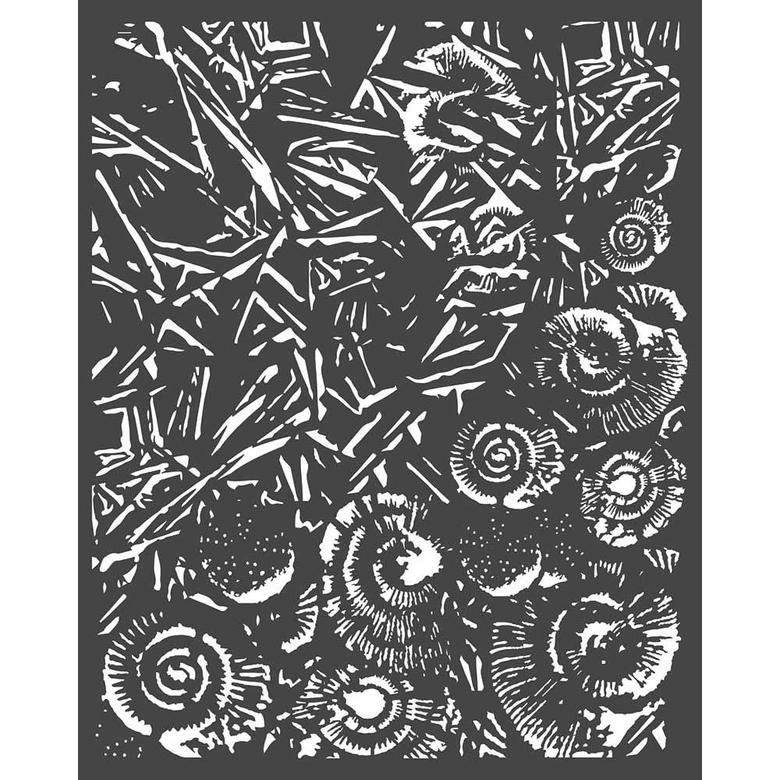 Трафарет Ice & Shells, Arctic Antarctic Stamperia Stencil 7.87"X9.84"