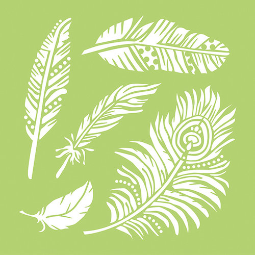 Трафарет 30*30см Feathers Kaisercraft Stencils Template