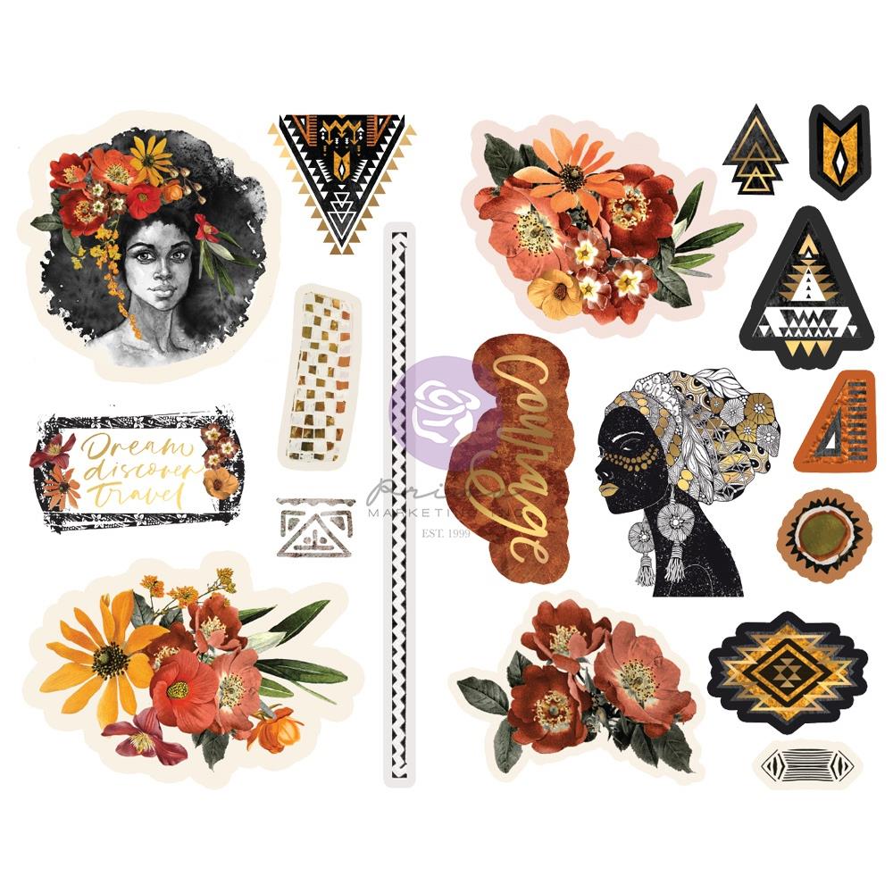 Чипборд Diamond Chipboard Stickers 18/Pkg Shapes W/Foil Accents