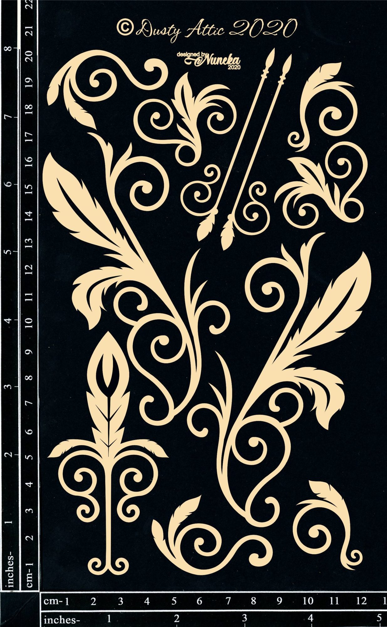 Чипборд 12*20см Feathers – by Nuneka Dusty Attic