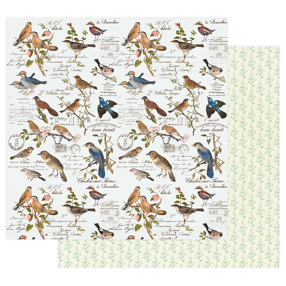 Лист двусторонней бумаги Prima - Nature Lover Collection  - Where the Birds Meet