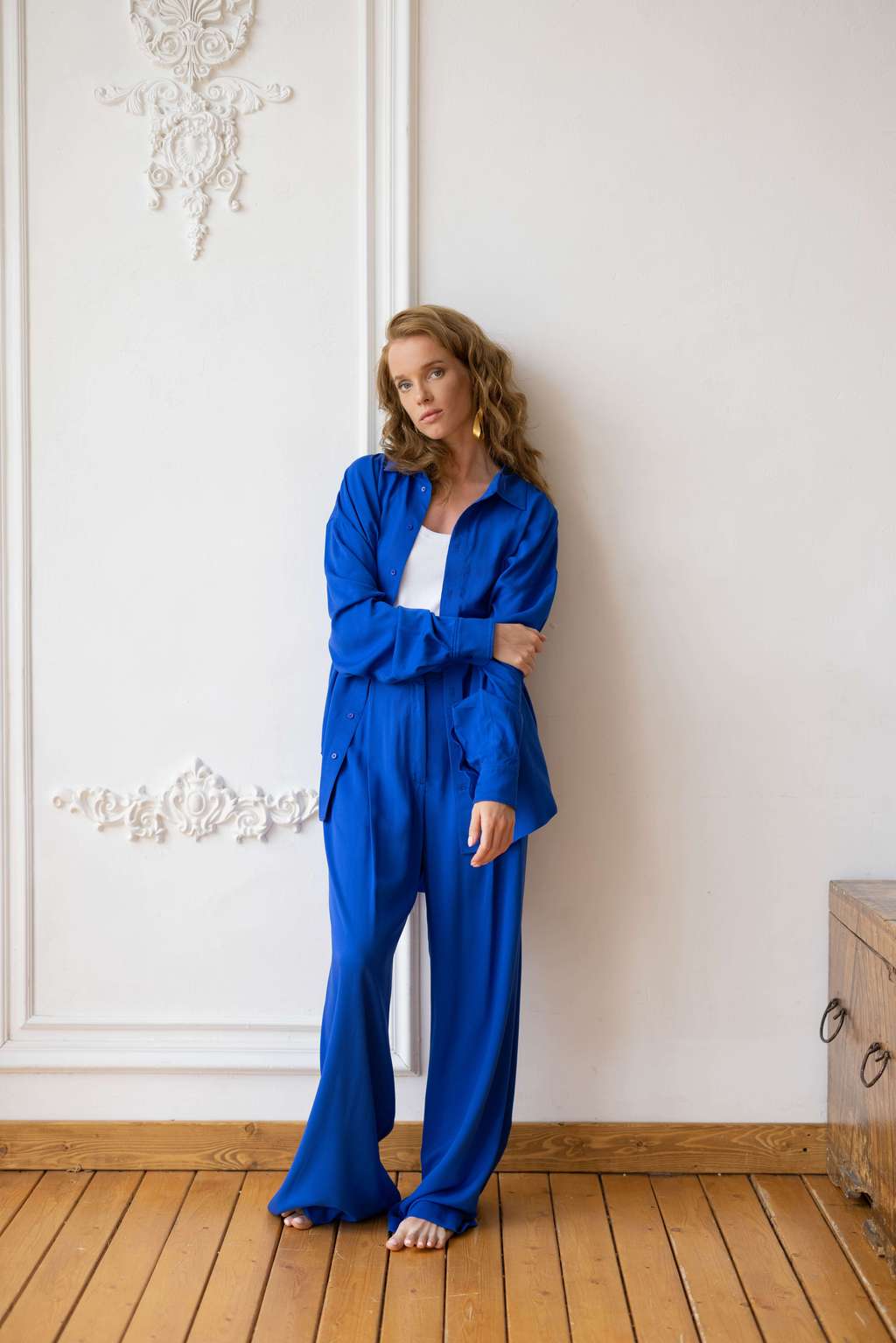 Брюки BASIC цвета "Обычный синий"