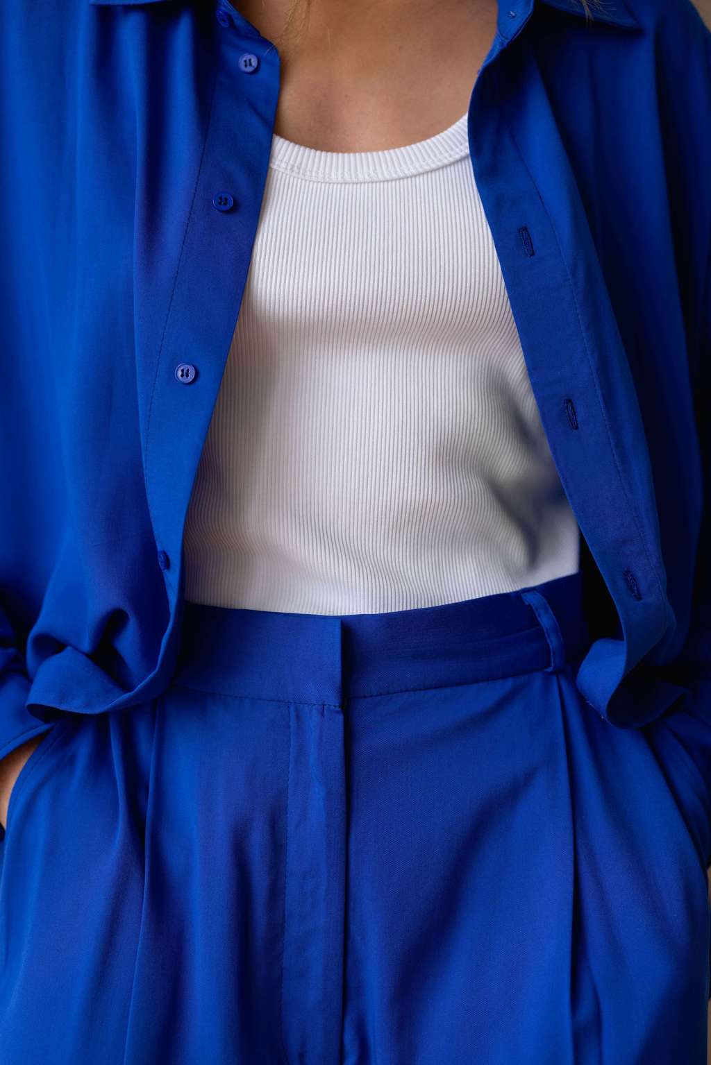 Рубашка BASIC цвета "Обычный синий"