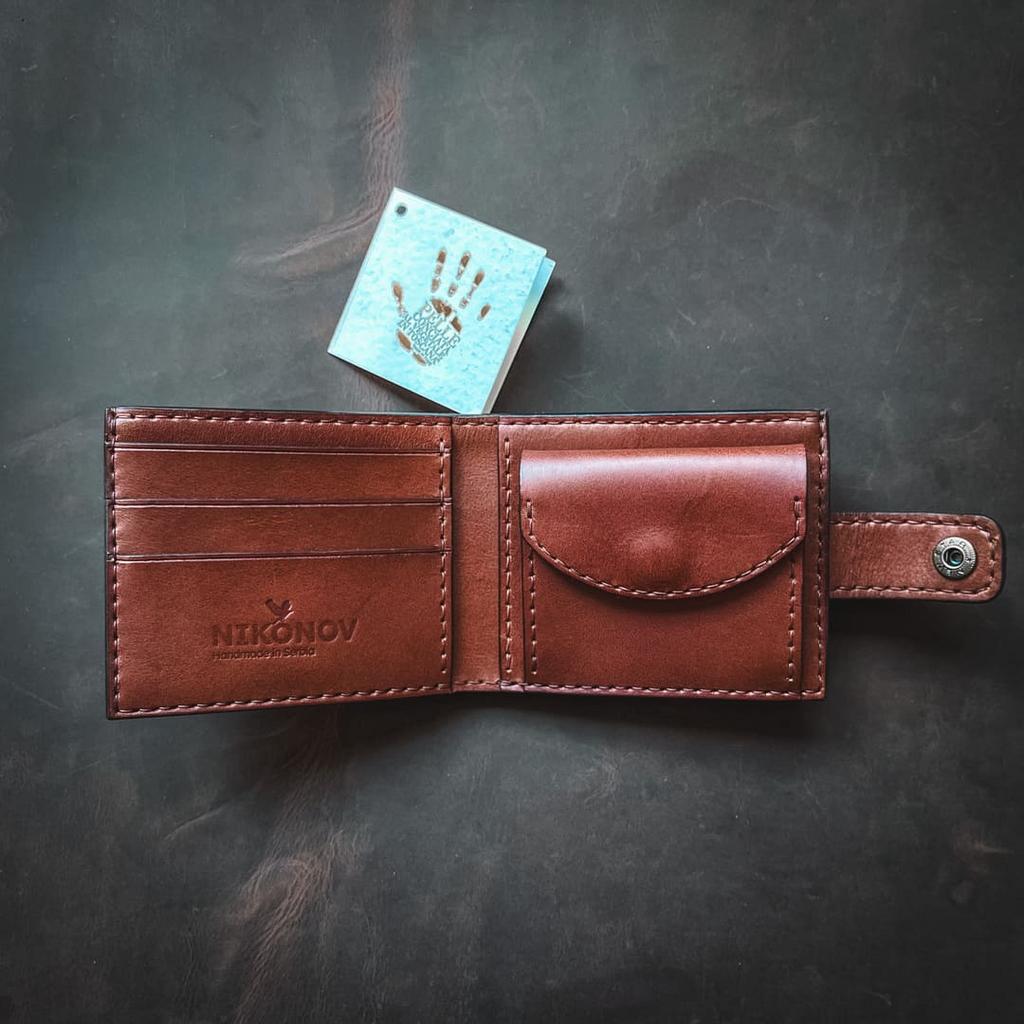 выкройка PDF - кошелек-бифолд с карманом для монет