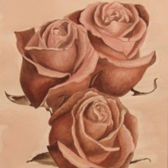 натюрморт цветы акварель красные розы