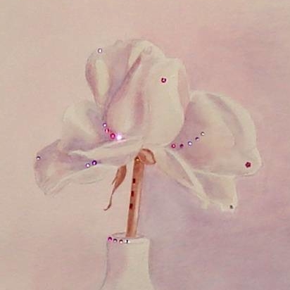 натюрморт акварель стразы цветы сиреневый цветок