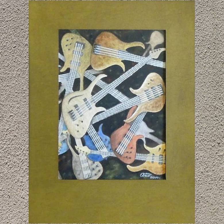 натюрморт акварель электрогитары 199