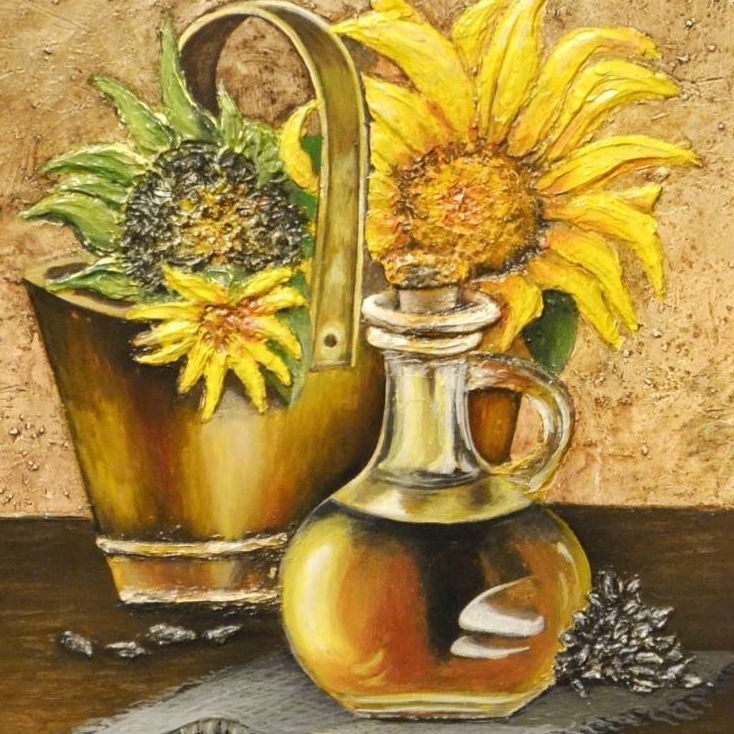 Масло и подсолнухи в ведерке № 284