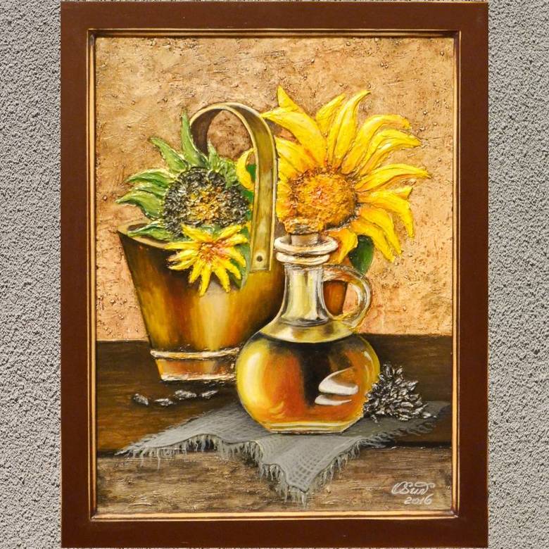 Масло и подсолнухи в ведерке № 284