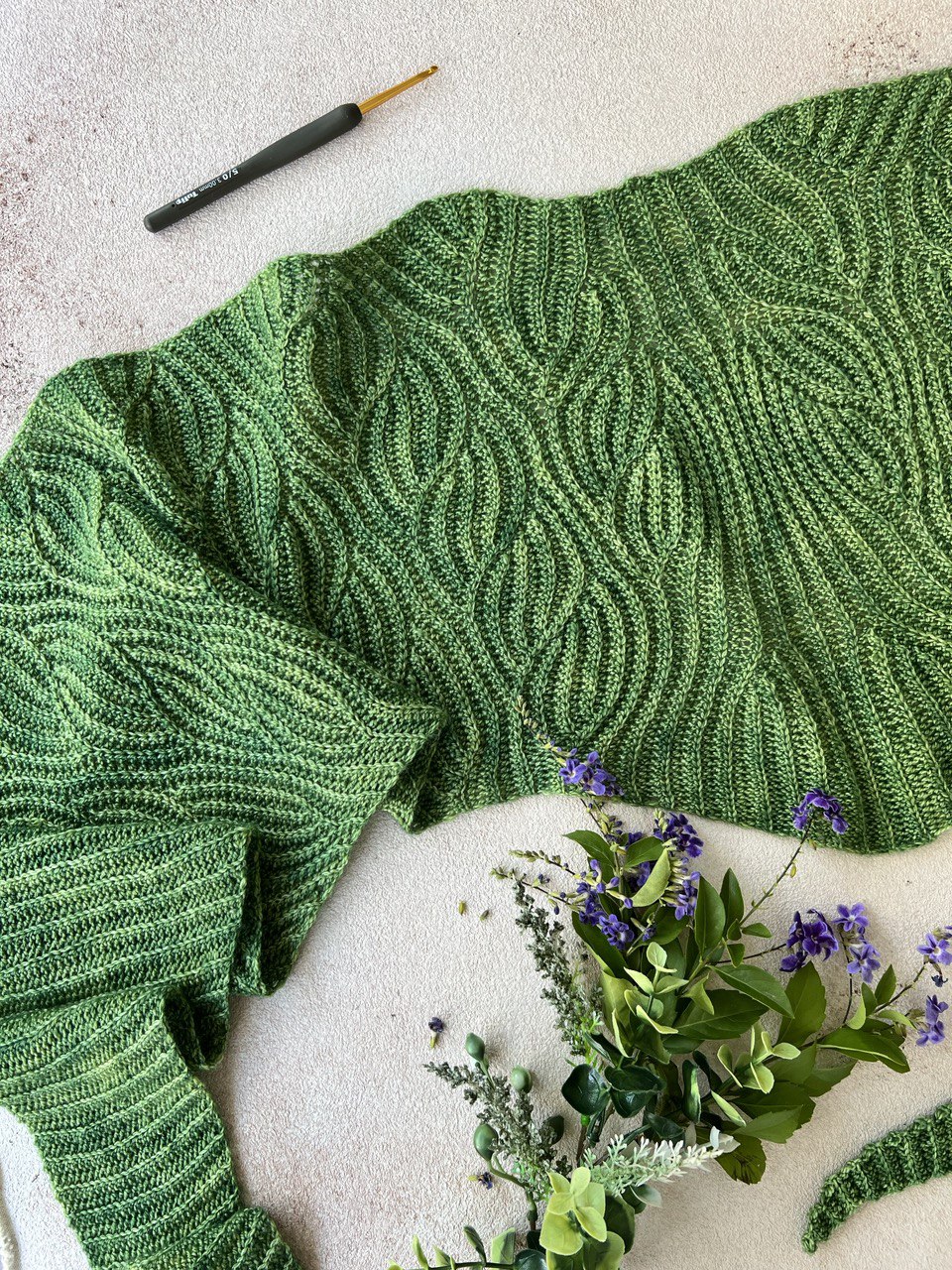 Шаль-бактус крючком