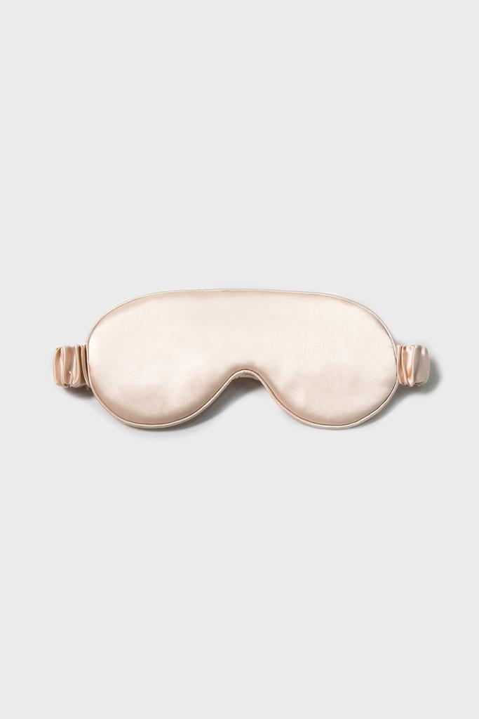 Шелковая маска для сна бежевая