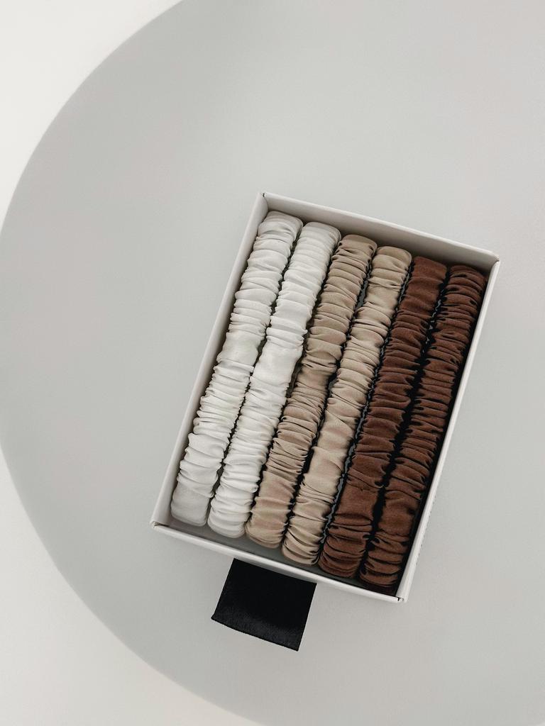 Набор шелковых MINI резинок натуральный шелк 6 шт