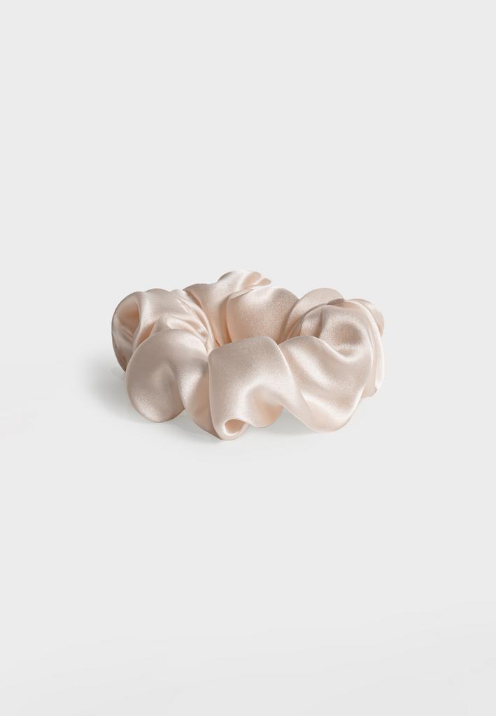Шелковая резинка для волос STANDART  бежевая