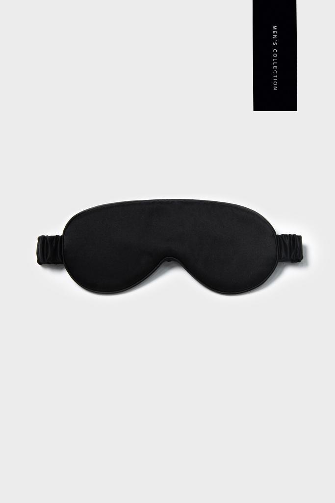 Мужская шелковая маска для сна черная
