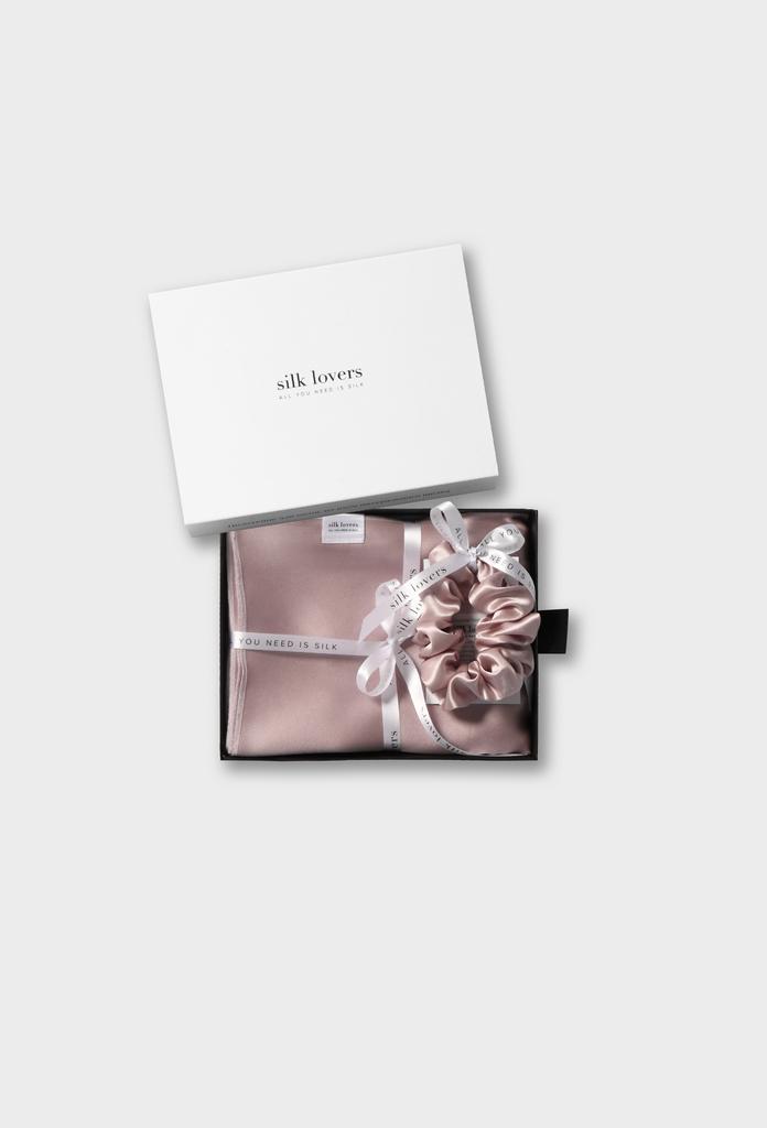 Набор для здоровых волос: шелковое полотенце для волос и резинка