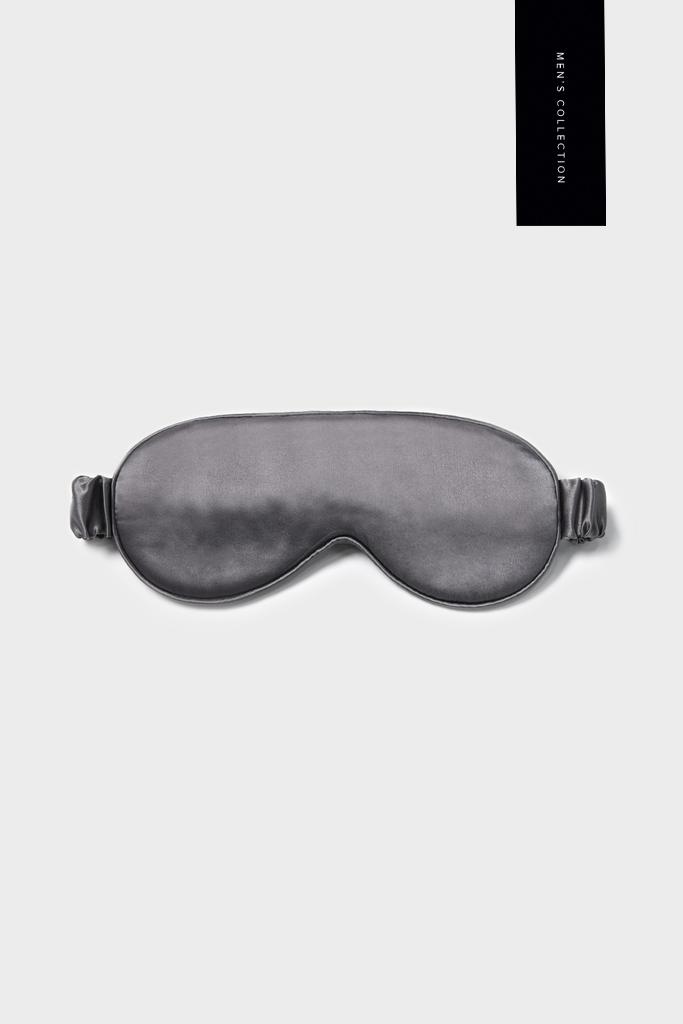 Мужская шелковая маска для сна графитовая/темно-серая