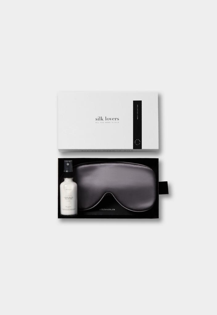 Мужской набор для здорового сна: шелковая маска и спрей "Лаванда"