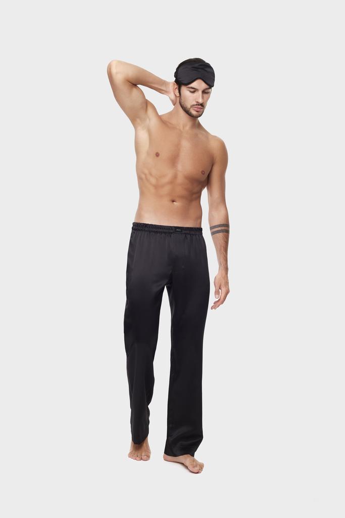 Шелковые мужские брюки в черном цвете