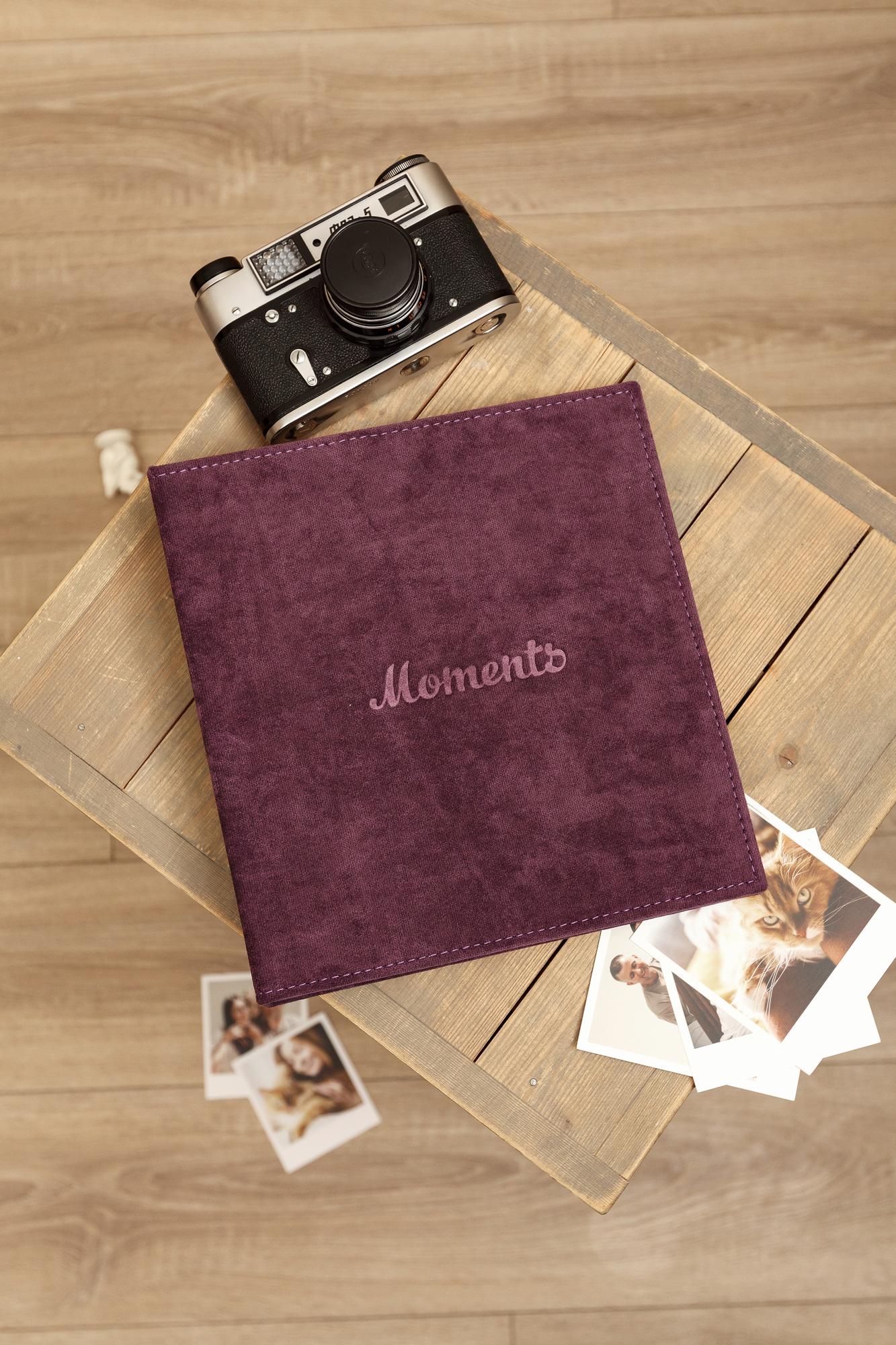 Фотоальбом  "Moments"  черничный  бархат