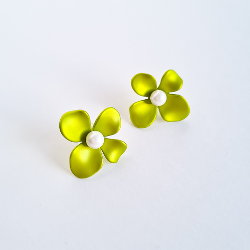 Серьги NUANCE салатовые цветы