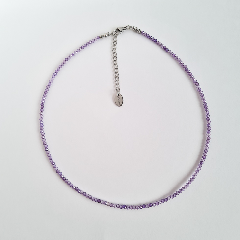 Чокер ELINICE из тёмно-сиреневого циркона