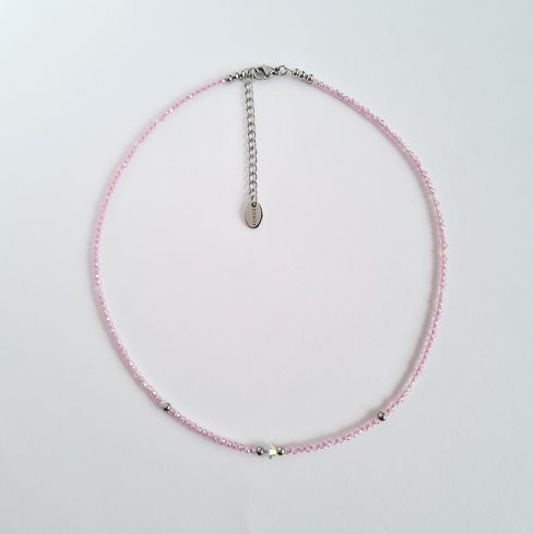 Чокер ELINICE из розового циркона с кристаллом Swarovski