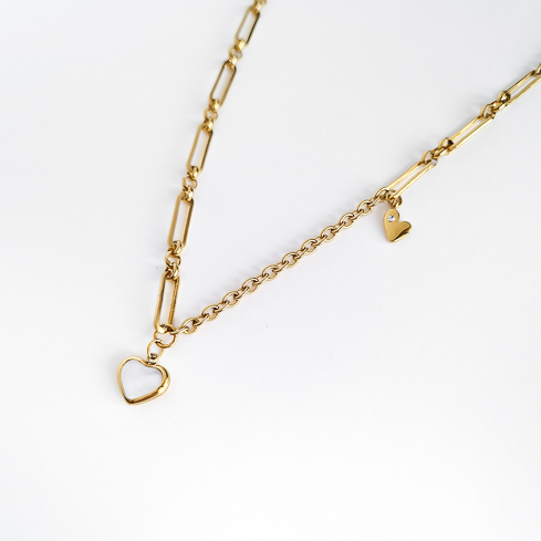 Подвеска ELINICE с перламутровым сердечком