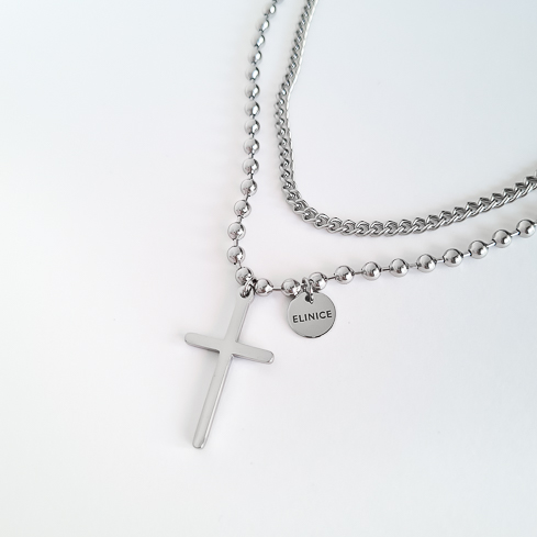 Подвеска ELINICE цепь с крестиком