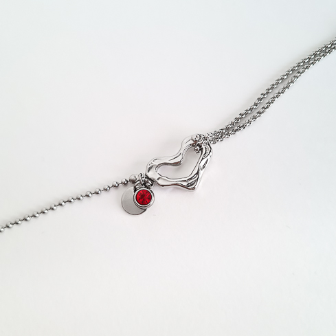 Браслет ELINICE с красным кристаллом и сердцем