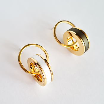 Серьги NUANCE золотистые колечки в двух оттенках