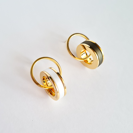 Серьги NUANCE золотистые колечки в двух оттенках