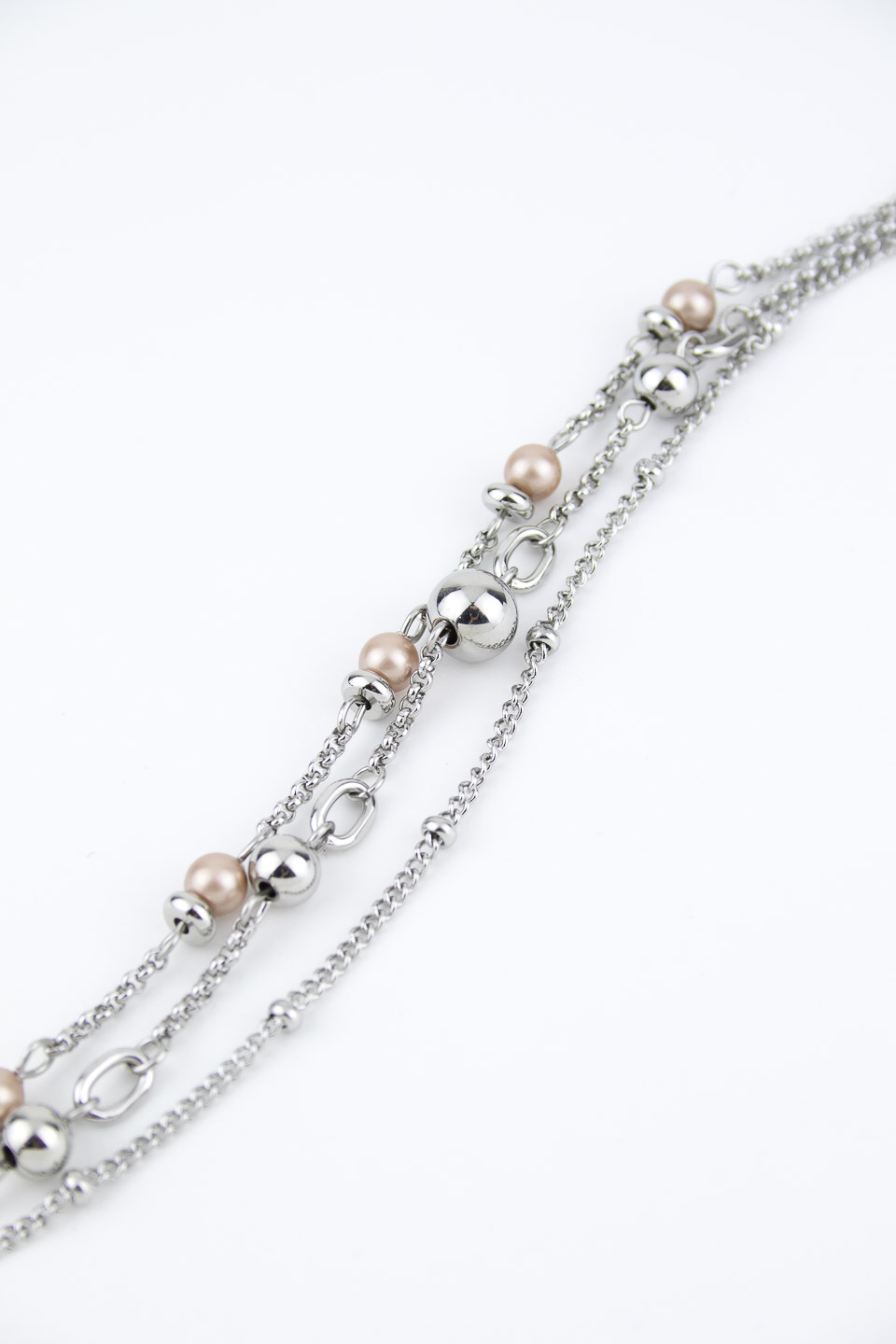 Браслет ELINICE серебристый с шариками и жемчугом Swarovski