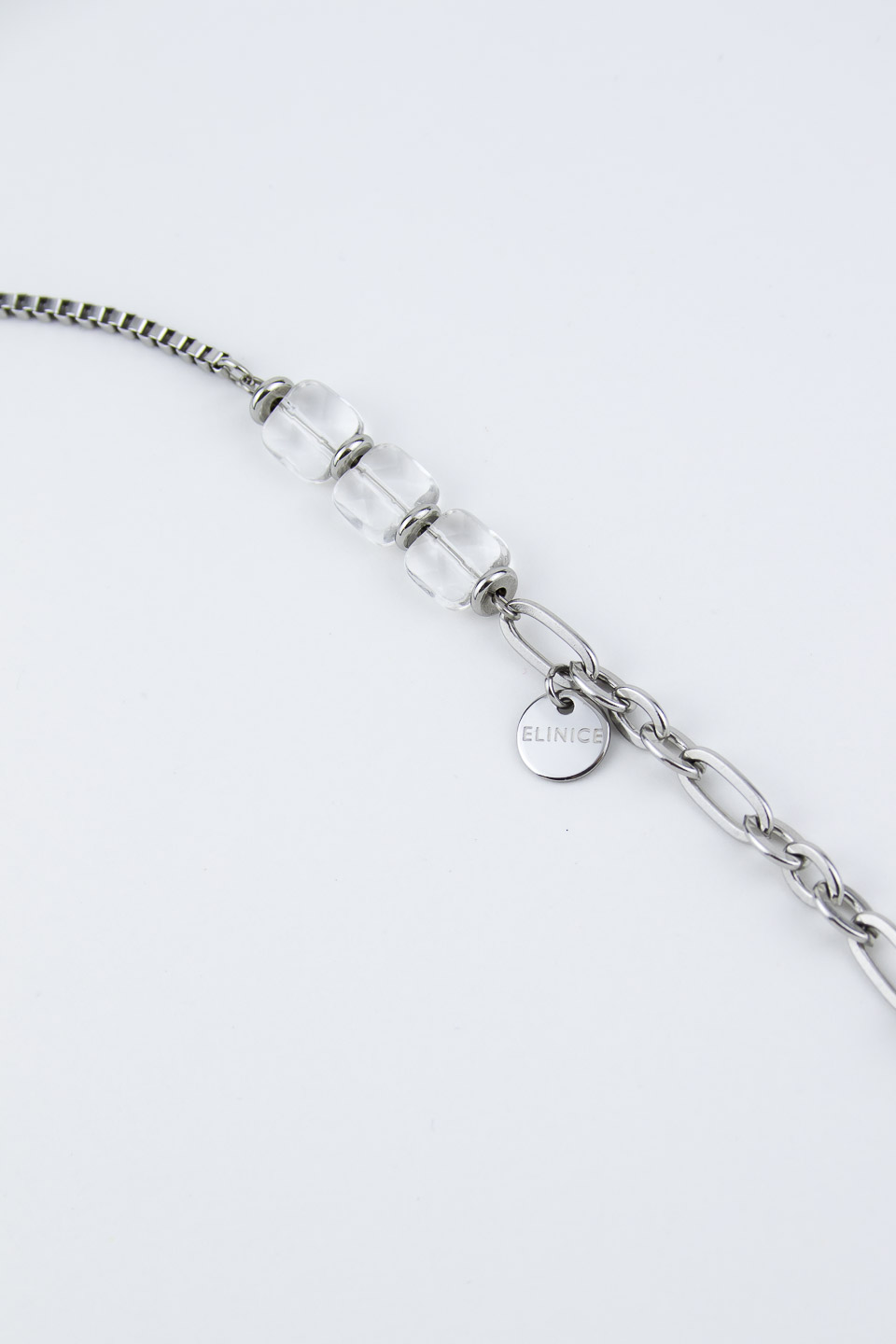 Подвеска ELINICE серебристая с элементами из горного хрусталя