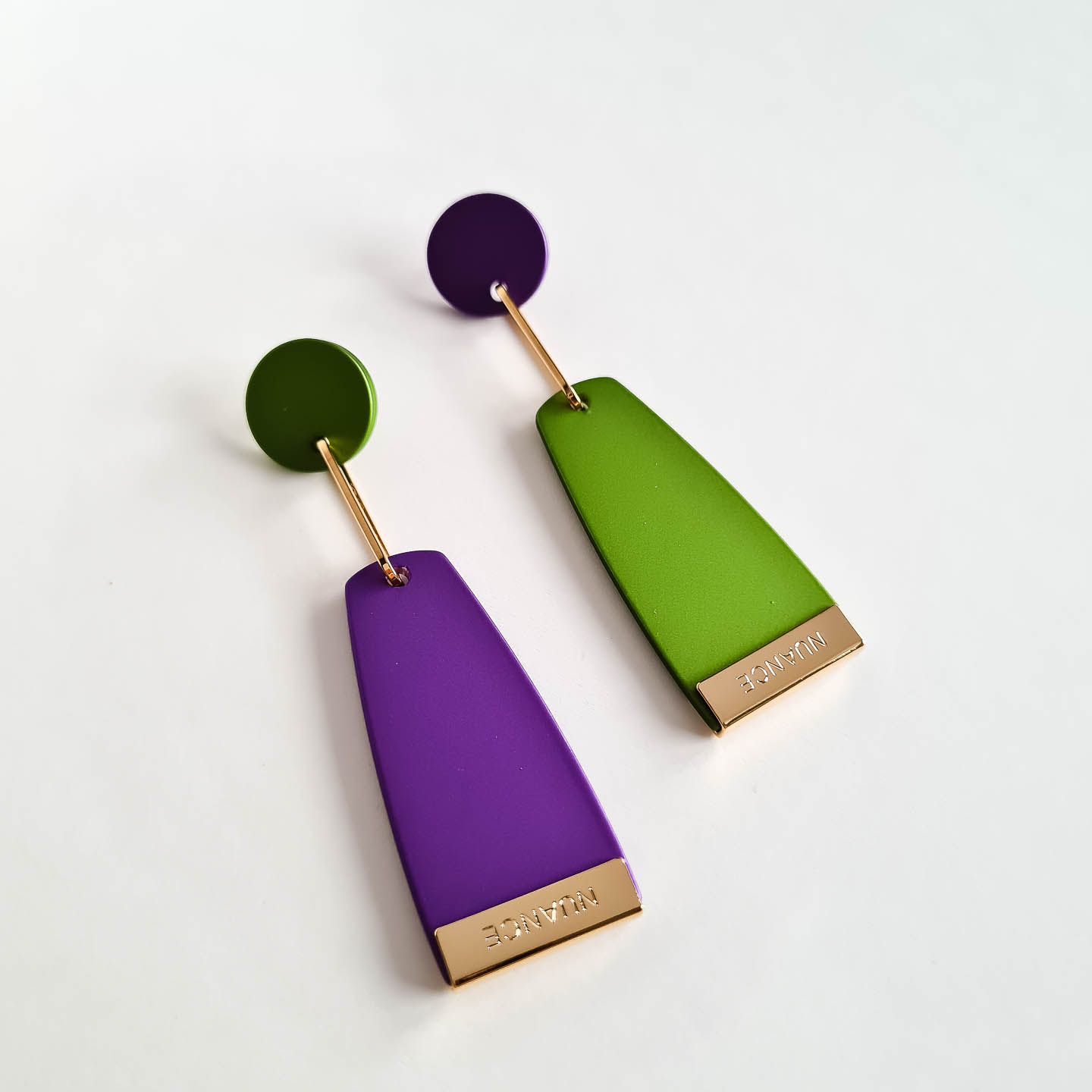 Серьги NUANCE золотистые с геометричными элементами