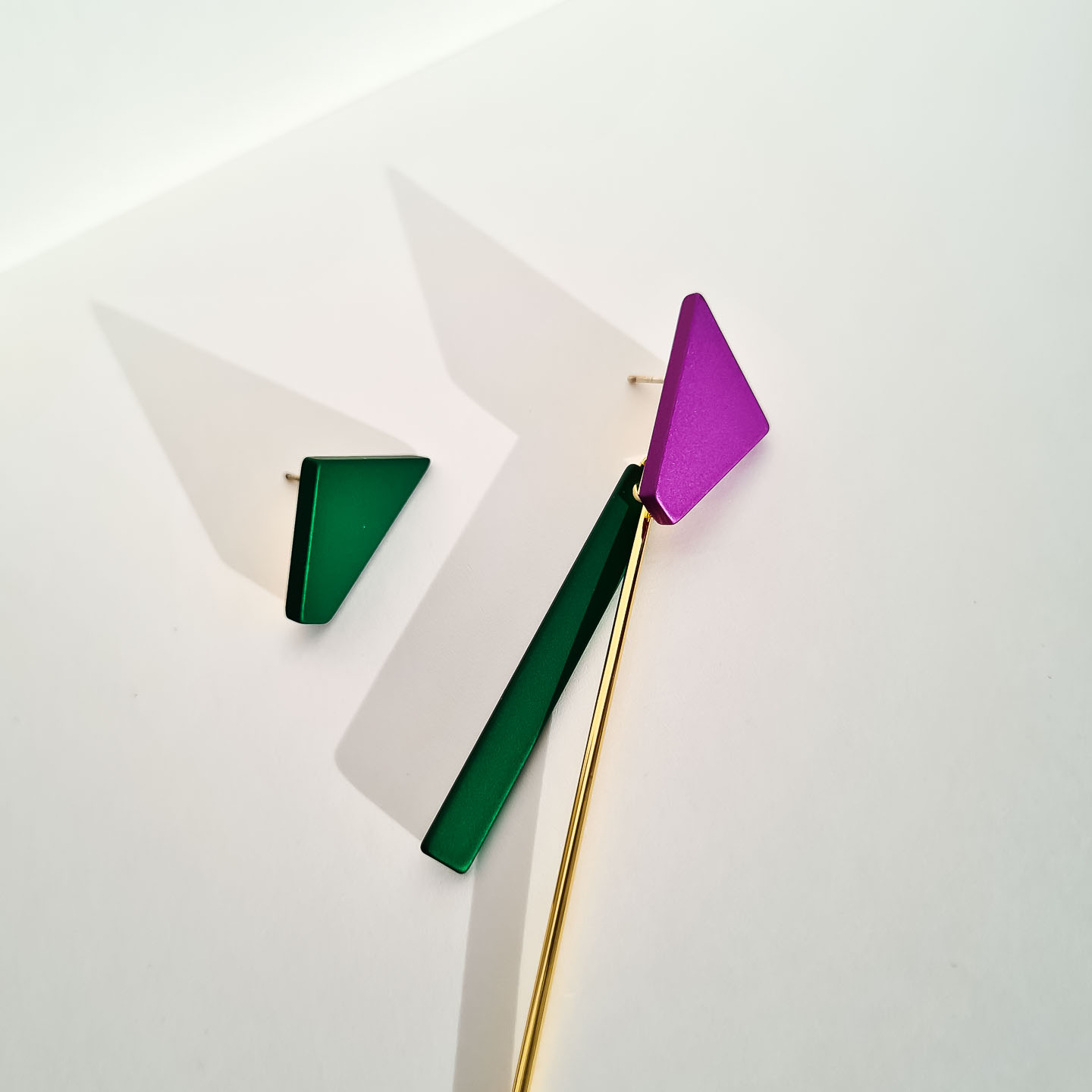 Серьги NUANCE золотистые геометричные двухцветные элементы