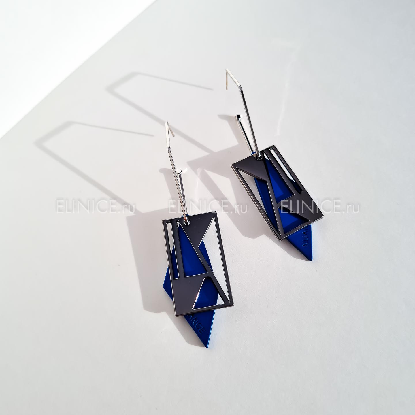 Серьги NUANCE геометрия индиго графит