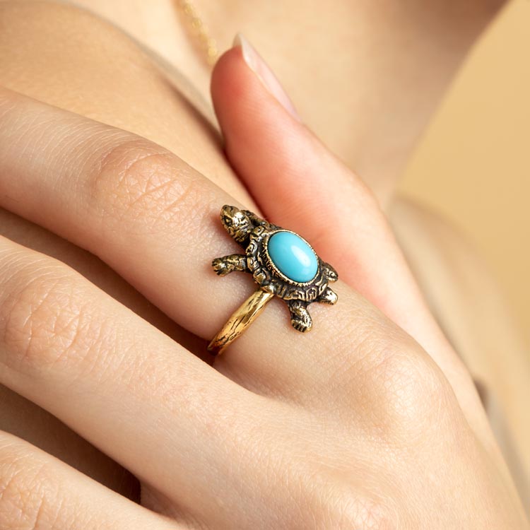 Кольцо ALCOZER & J  с бирюзой