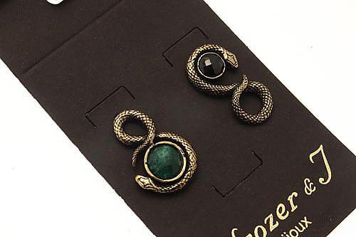 Серьги ALCOZER & J   с зелёным корундом и шпинелью