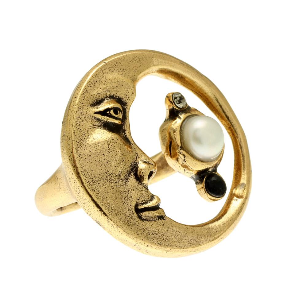 Кольцо  ALCOZER & J   с жемчугом, гранатом и Swarovski