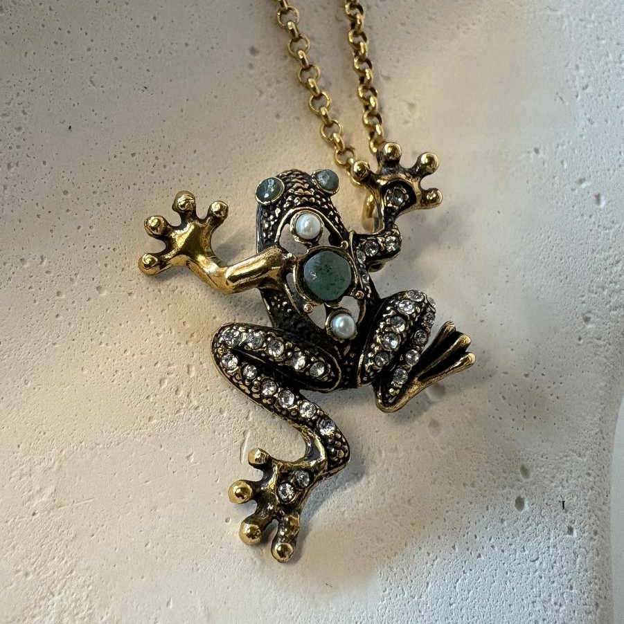 Колье  ALCOZER & J C4662C с жемчугом, изумрудом и Swarovski