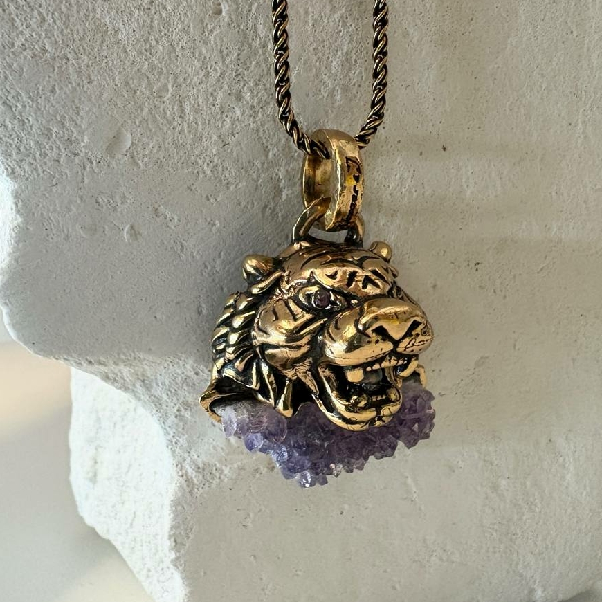 Колье ALCOZER & J   с аметистом, жемчугом и рубином