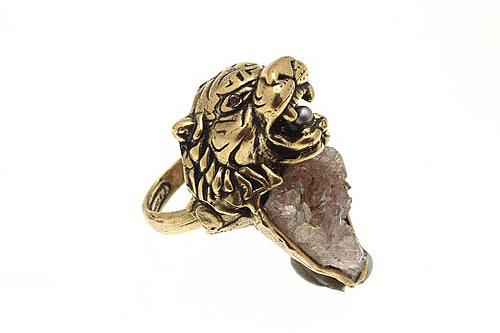 Кольцо ALCOZER & J   с аметистом, жемчугом и Swarovski