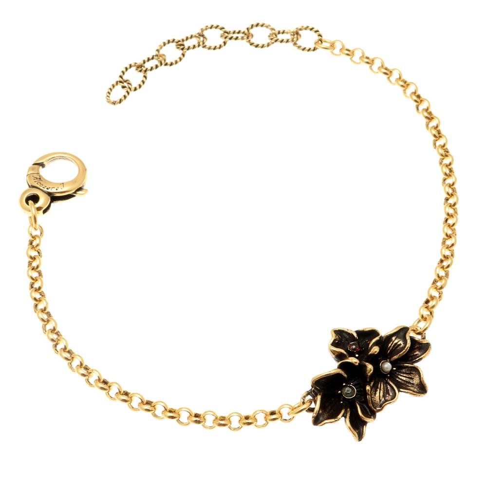 Браслет ALCOZER & J   с гранатом, изумрудом и жемчугом