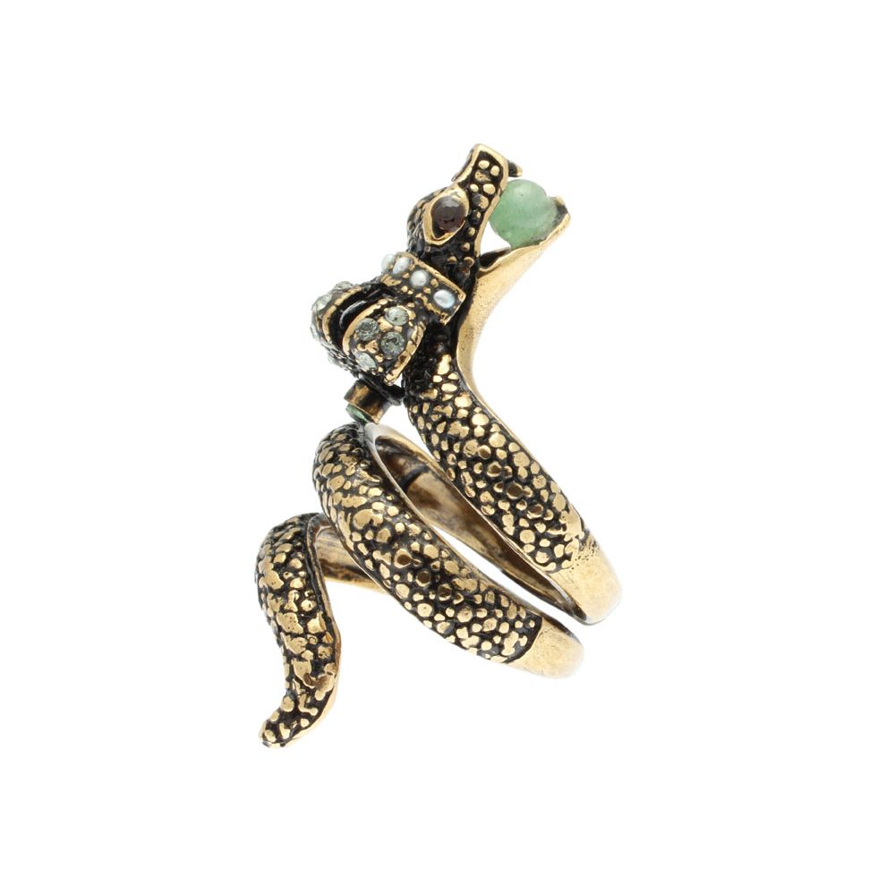 Кольцо с авантюрином, гранатом, жемчугом и Swarovski ALCOZER & J A5340C